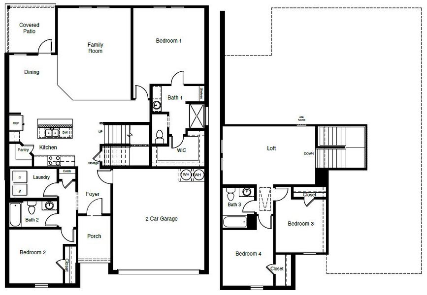 2D floor plan layout of this home in Longhorn Estates, Fort Worth, TX (Image 3).