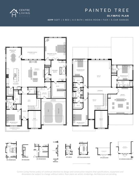 2D floor plan layout of this home in Painted Tree Lakeside, McKinney, TX (Image 5).