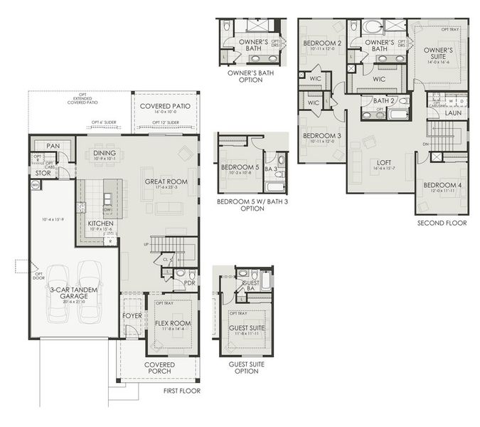 2D floor plan layout of this home in Stonefield, Surprise, AZ (Image 3).
