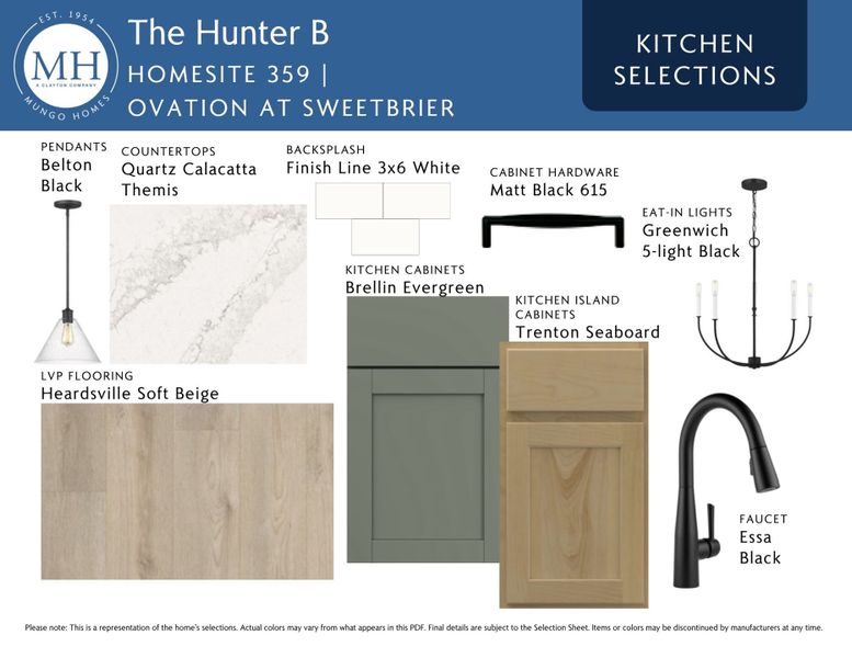 Sample of building materials used in homes in Ovation at Sweetbrier, Durham (Image 6).