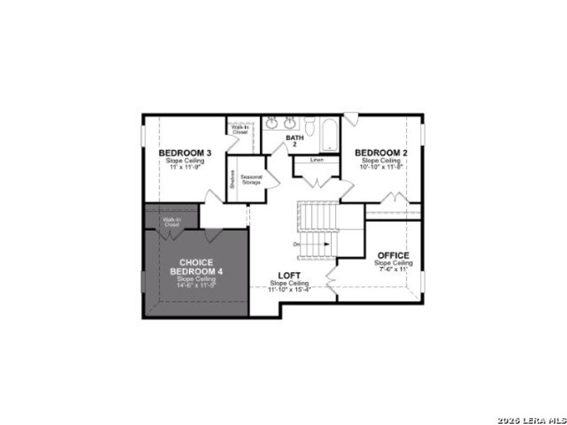 2D floor plan layout of this home in Parklands Estates, Schertz, TX (Image 3).