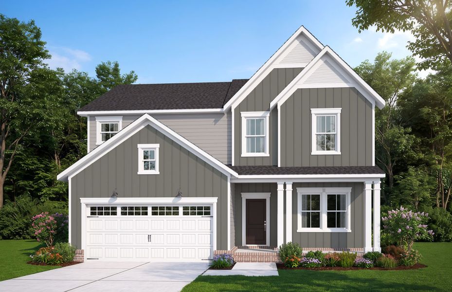 Representative exterior photo of a completed home built from the Aspire by Pulte Homes in Broadmoor, Wake Forest, NC (Image 19).