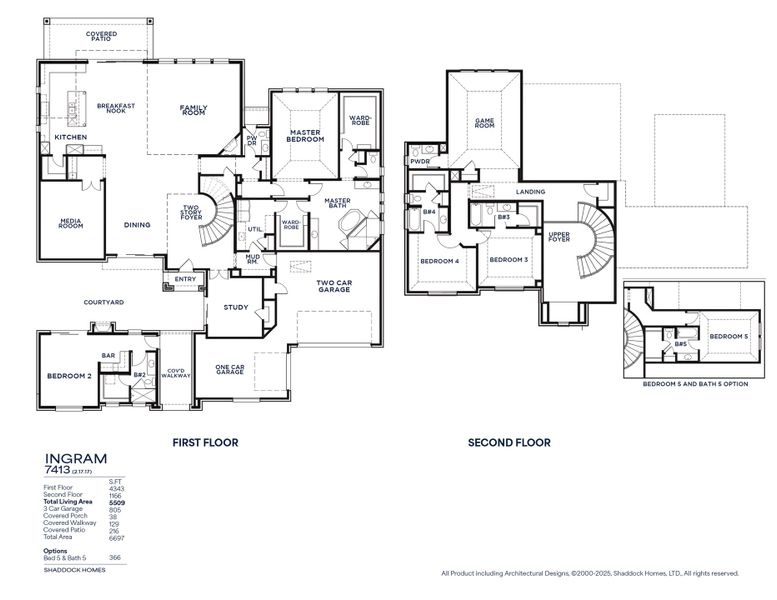2D floor plan layout for the Ingram - SH 7413 by Shaddock Homes in Light Farms Graham/Reagan, Celina, TX (Image 5). 2D floor plan layout for the Ingram - SH 7413 by Shaddock Homes in Light Farms Graham/Reagan, Celina, TX (Image 5).