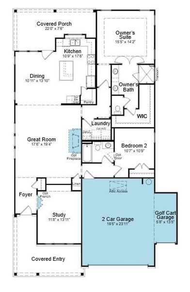 2D floor plan layout of this home in Cresswind Georgia at Twin Lakes, Hoschton, GA (Image 3). 2D floor plan layout of this home in Cresswind Georgia at Twin Lakes, Hoschton, GA (Image 3).