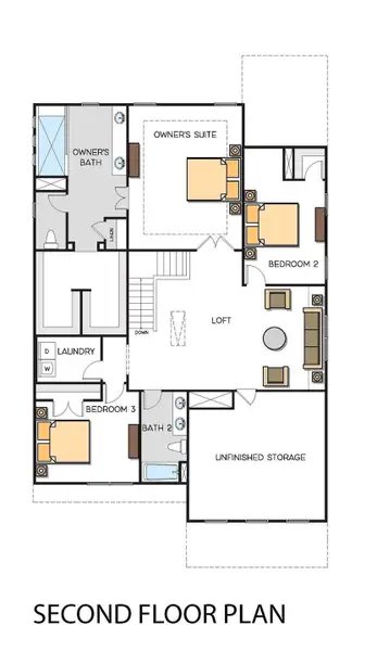 2D floor plan layout of this home in Edmunds Farm, Clover, SC (Image 4). 2D floor plan layout of this home in Edmunds Farm, Clover, SC (Image 4).