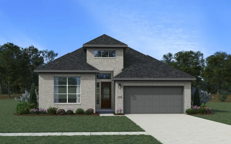 Representative exterior photo of a completed home built from the Mariah by Chesmar Homes in Crescent Bluff, Georgetown, TX (Image 21).