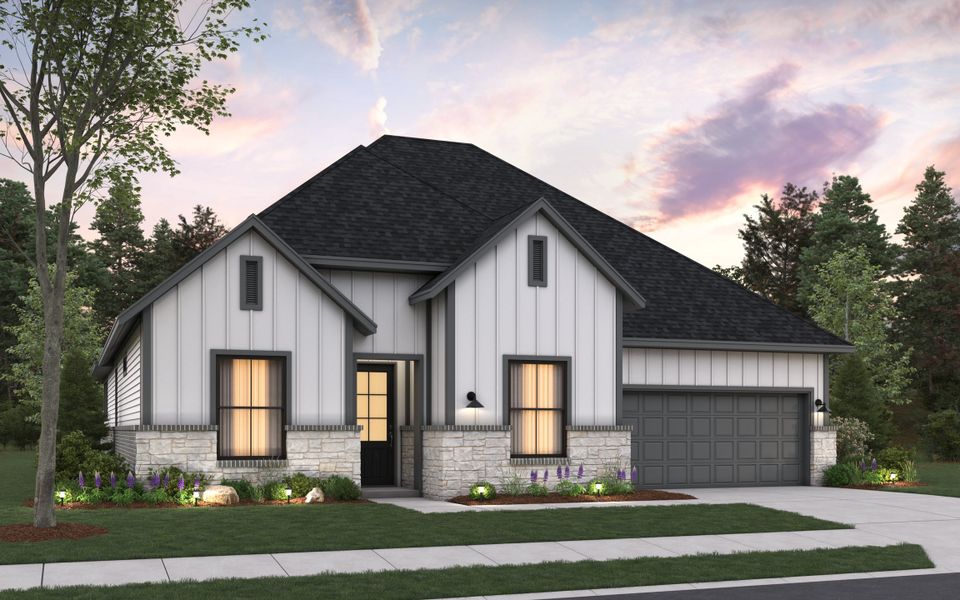 Representative exterior photo of a completed home built from the Alamo by HistoryMaker Homes in Hunters Crossing 60s, Sealy, TX (Image 19). Representative exterior photo of a completed home built from the Alamo by HistoryMaker Homes in Hunters Crossing 60s, Sealy, TX (Image 19).