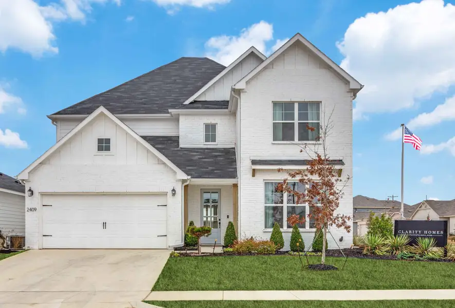 Front exterior of a home in the Courts of Bonnie Brae community, located in Denton, TX (Image 3).