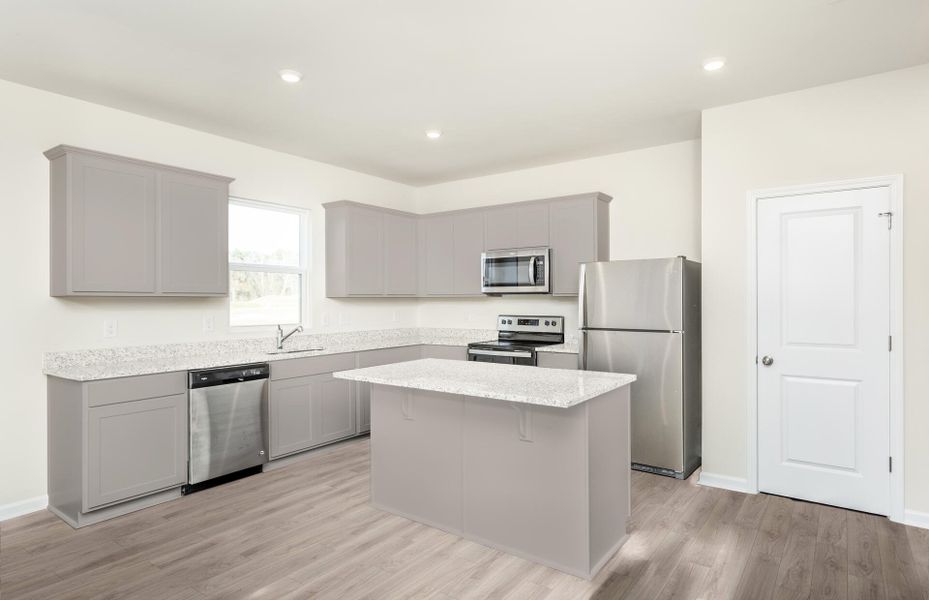 Package B Kitchen with beautiful gray cabinets and