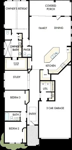 2D floor plan layout of this home in Kresston - Enclave Collection, Montgomery, TX (Image 2).