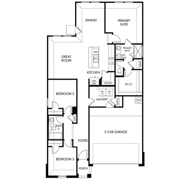 2D floor plan layout of this home in Comanche Ridge, San Antonio, TX (Image 3).