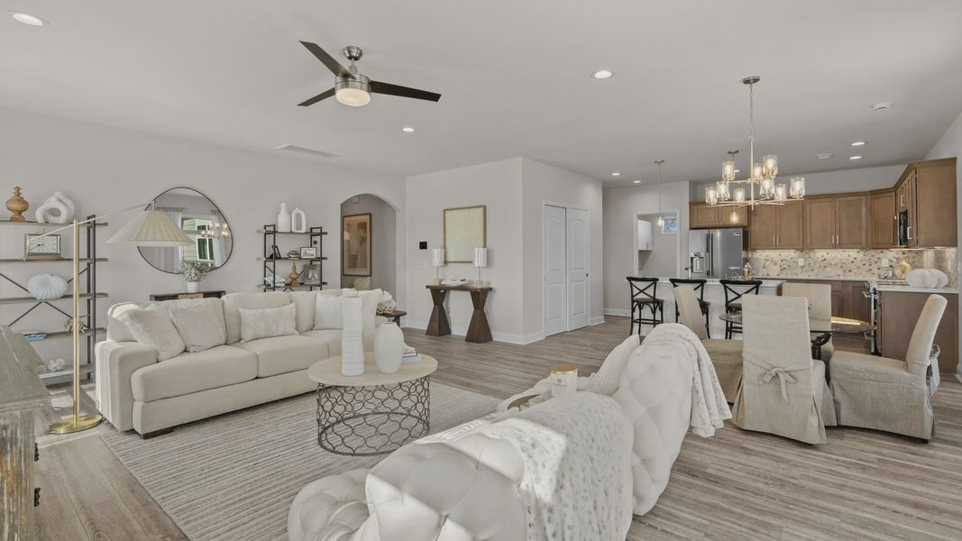 Furnished interior view inside a new home in Courtyards by Carrell, Ocean Isle Beach (Image 14). Furnished interior view inside a new home in Courtyards by Carrell, Ocean Isle Beach (Image 14).