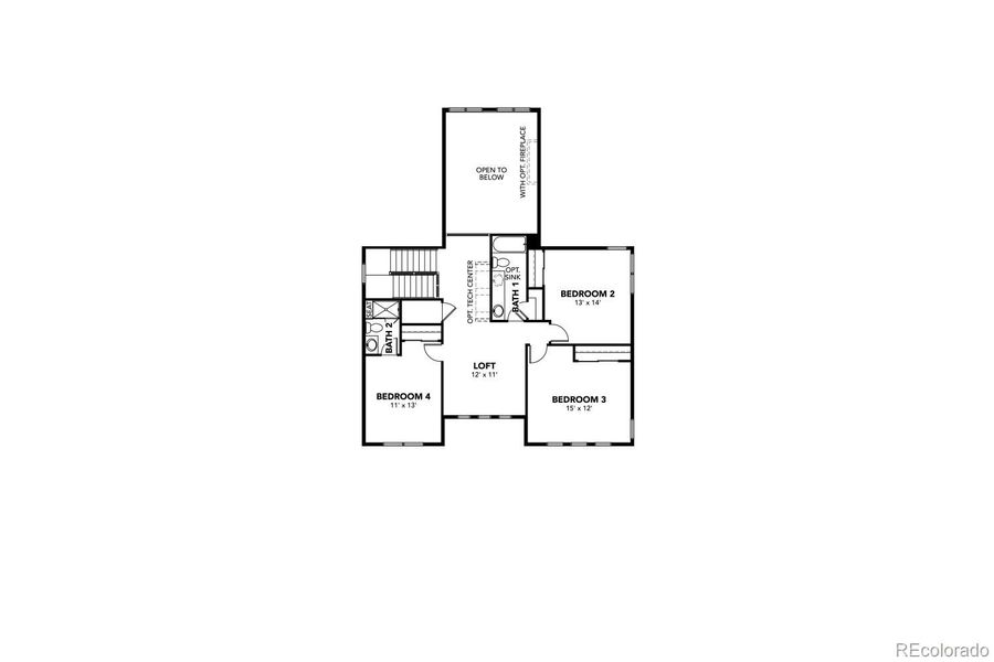 2D floor plan layout of this home in Dillon Pointe - Journey, Broomfield, CO (Image 5).