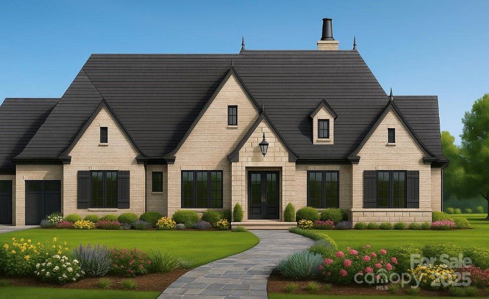 Front exterior of a new home in , Weddington, NC, highlighting curb appeal (Image 1). Front exterior of a new home in , Weddington, NC, highlighting curb appeal (Image 1).