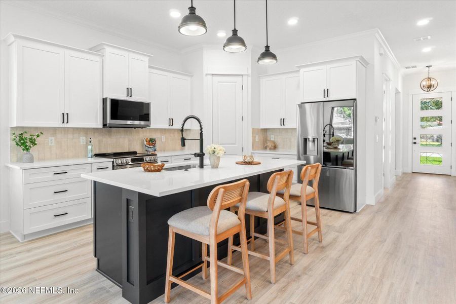 Furnished interior view inside a new home in , Jacksonville Beach (Image 15). Furnished interior view inside a new home in , Jacksonville Beach (Image 15).