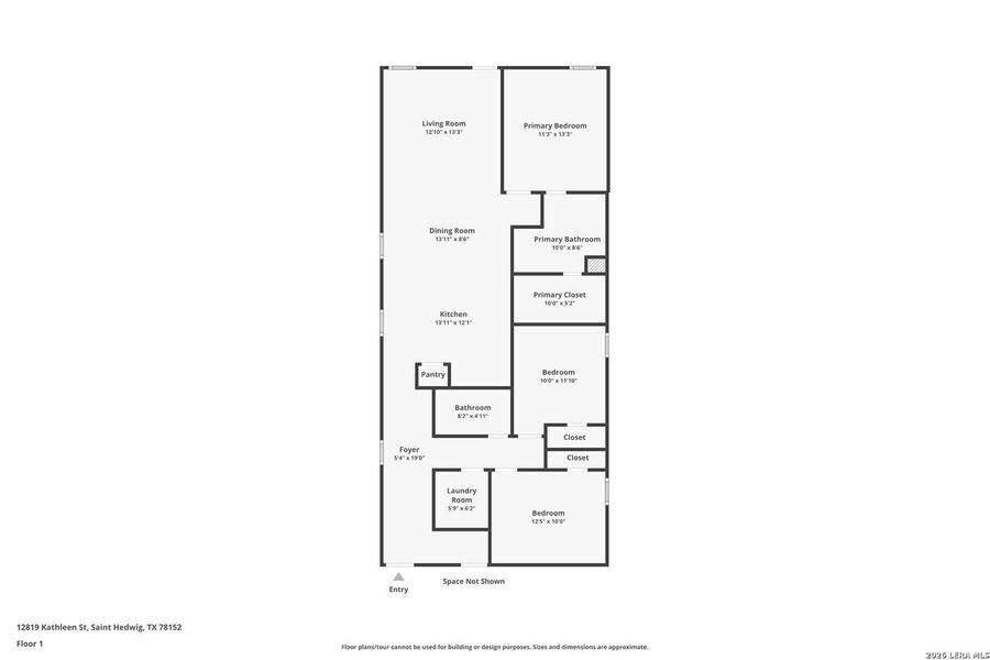 2D floor plan layout of this home in Spring Grove, St. Hedwig, TX (Image 3).