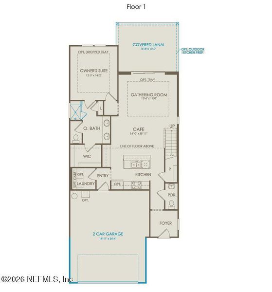 2D floor plan layout of this home in Seminole Palms, Palm Coast, FL (Image 4).