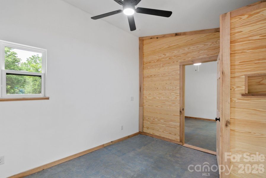 view of bedroom from french doors