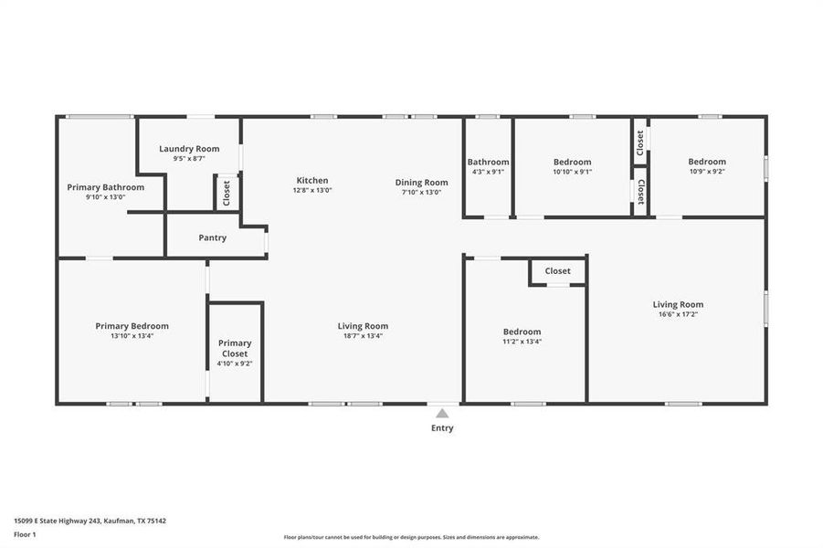 2D floor plan layout of this home in , Kaufman, TX (Image 3).