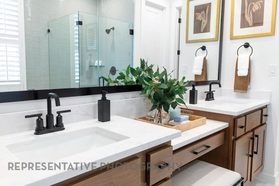 Furnished interior view inside a new home in Wolf Ranch, Georgetown (Image 32).