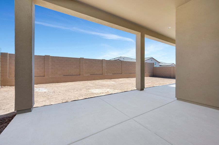 Exterior details and patio area of a home in Overlook at Verrado Regent Hills, Buckeye (Image 4).