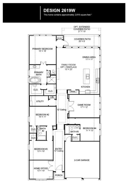 2D floor plan layout of this home in Grange, Katy, TX (Image 3).