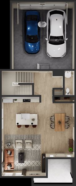 2D floor plan layout for the 1 by Tri Pointe Homes in Sugar Mill Village, Longmont, CO (Image 3).