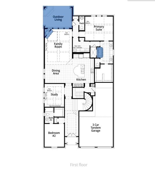 2D floor plan layout of this home in Star Trail: 55ft. lots, Prosper, TX (Image 4). 2D floor plan layout of this home in Star Trail: 55ft. lots, Prosper, TX (Image 4).