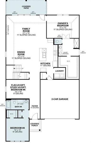 2D floor plan layout of this home in The Preserve, Justin, TX (Image 2). 2D floor plan layout of this home in The Preserve, Justin, TX (Image 2).