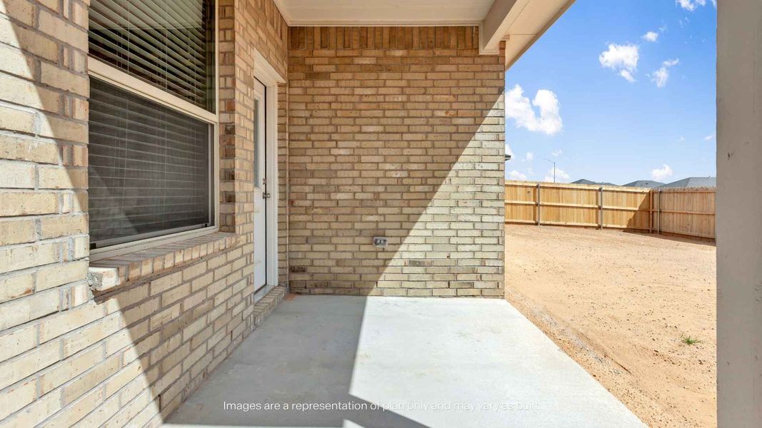 Exterior details and patio area of a home in Homestead at Parks Bell Ranch, Odessa (Image 3).