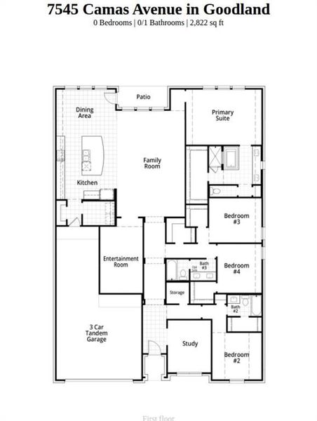 2D floor plan layout of this home in Goodland, Venus, TX (Image 5).