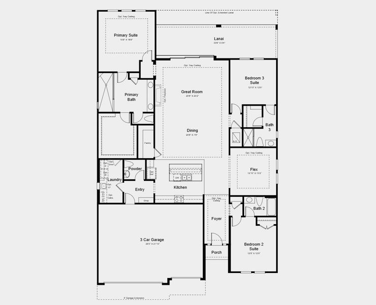 2D floor plan layout for the Cascata by Taylor Morrison in Esplanade at St. Marys, St. Marys, GA (Image 5).
