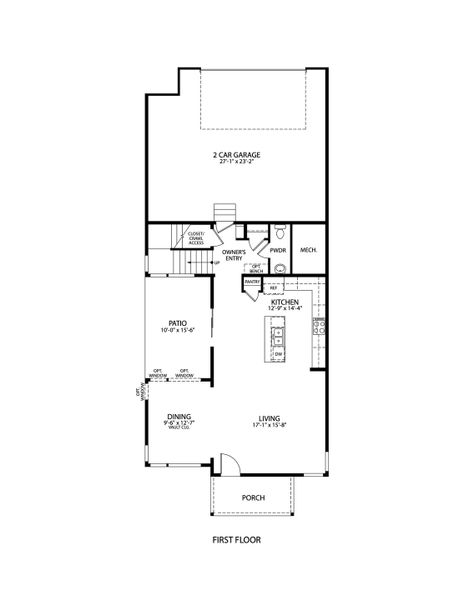 2D floor plan layout for the Galileo by Hartford Homes in Trailside, Timnath, CO (Image 5).