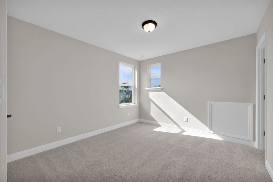 Representative unfurnished interior of a home built from the Palmetto by Riverside Homes in Mariposa at EverRange, Jacksonville (Image 49).