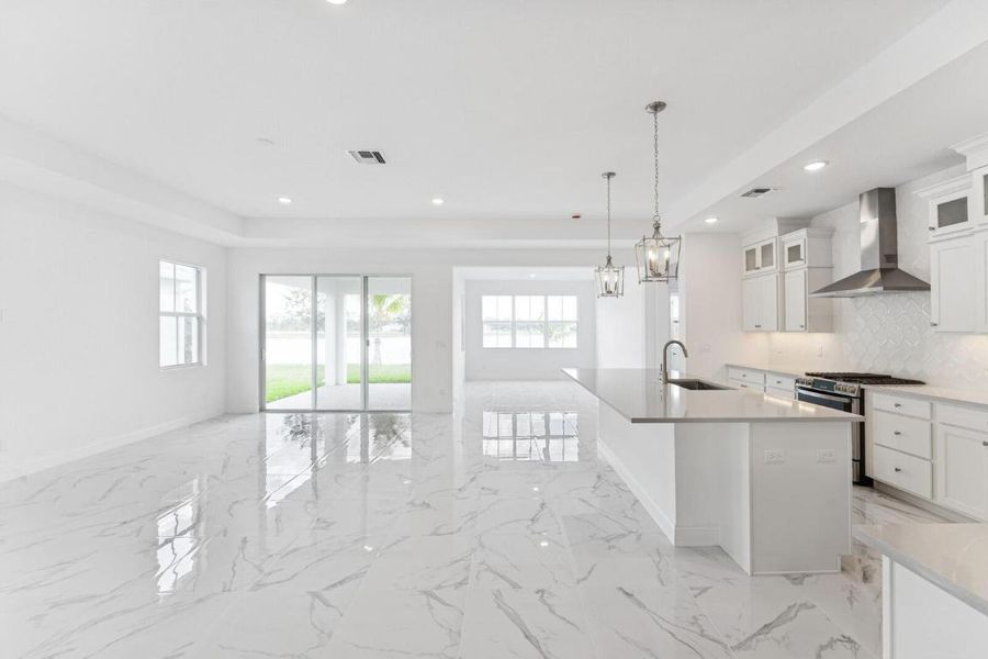 Kitchen, Great Room and Dining Area