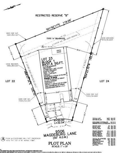 9506 Magdeburg Lane Preliminary Plot Plan