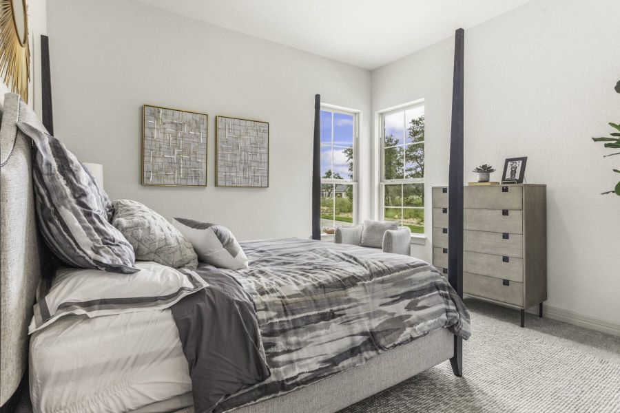 Guest bedroom in Ashlyn home at Belle Oaks, Bulverde TX