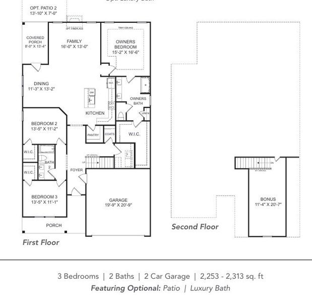 2D floor plan layout for the Barrett by Veranda Homes in Heritage Bay, Sumter, SC (Image 3).