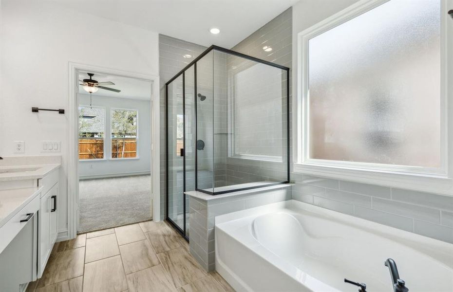 Oversized tub*real home pictured