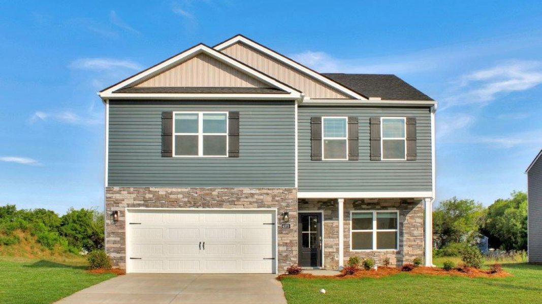 Front exterior of a new home in Lone Oaks Farm, Cleveland, TN, highlighting curb appeal (Image 1). Front exterior of a new home in Lone Oaks Farm, Cleveland, TN, highlighting curb appeal (Image 1).
