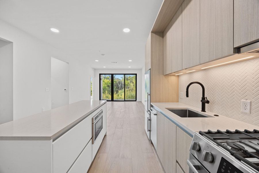 Furnished interior view inside a new home in One Oak, Austin (Image 4). Furnished interior view inside a new home in One Oak, Austin (Image 4).