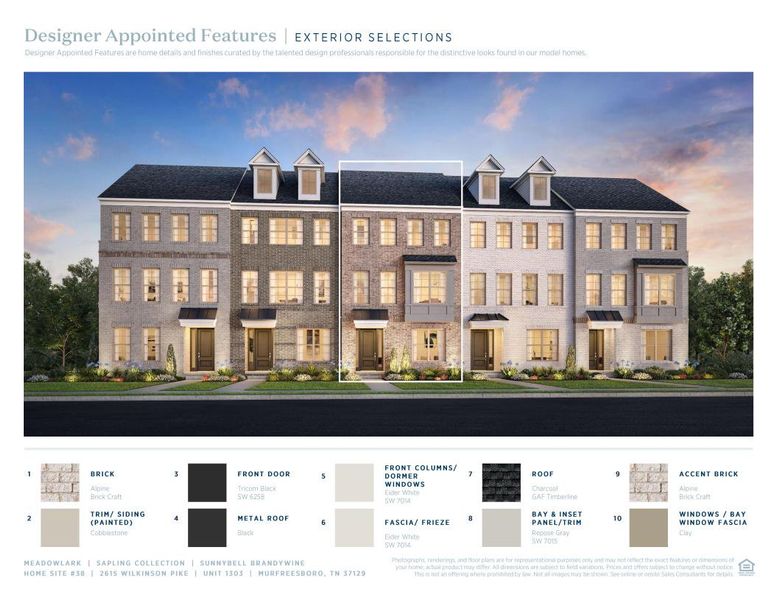 Sample of building materials used in homes in Meadowlark, Murfreesboro (Image 5).