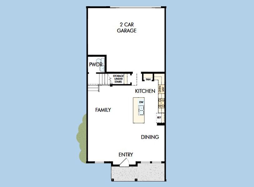 2D floor plan layout for the The Abernathy by David Weekley Homes in Ridgeline Towns, McKinney, TX (Image 3).