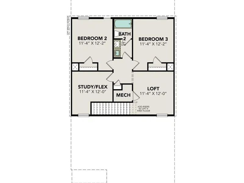 2D floor plan layout of this home in The Villages at WestPointe, Dayton, TX (Image 6).