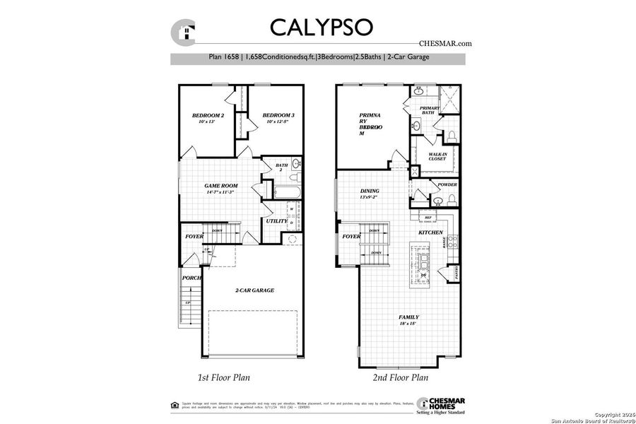2D floor plan layout of this home in Rose Hill, San Antonio, TX (Image 3).