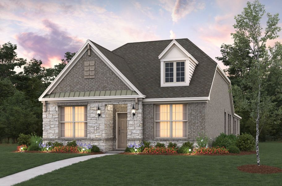 Representative exterior photo of a completed home built from the Meridian by Beazer Homes in Wildflower Ranch, Northlake, TX (Image 1). Representative exterior photo of a completed home built from the Meridian by Beazer Homes in Wildflower Ranch, Northlake, TX (Image 1).