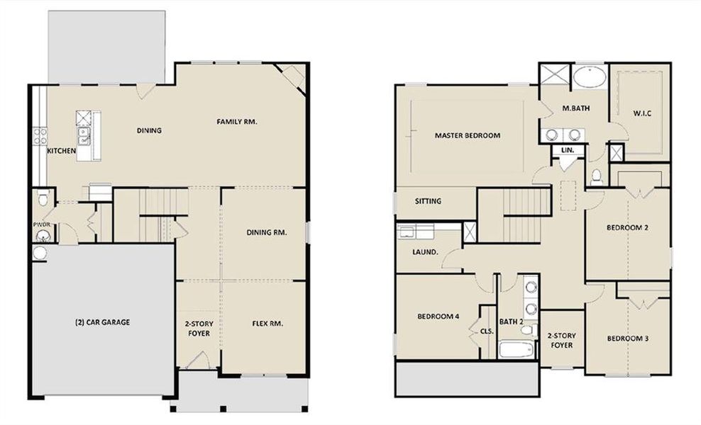 2D floor plan layout of this home in Paces Estates, Lithia Springs, GA (Image 4).
