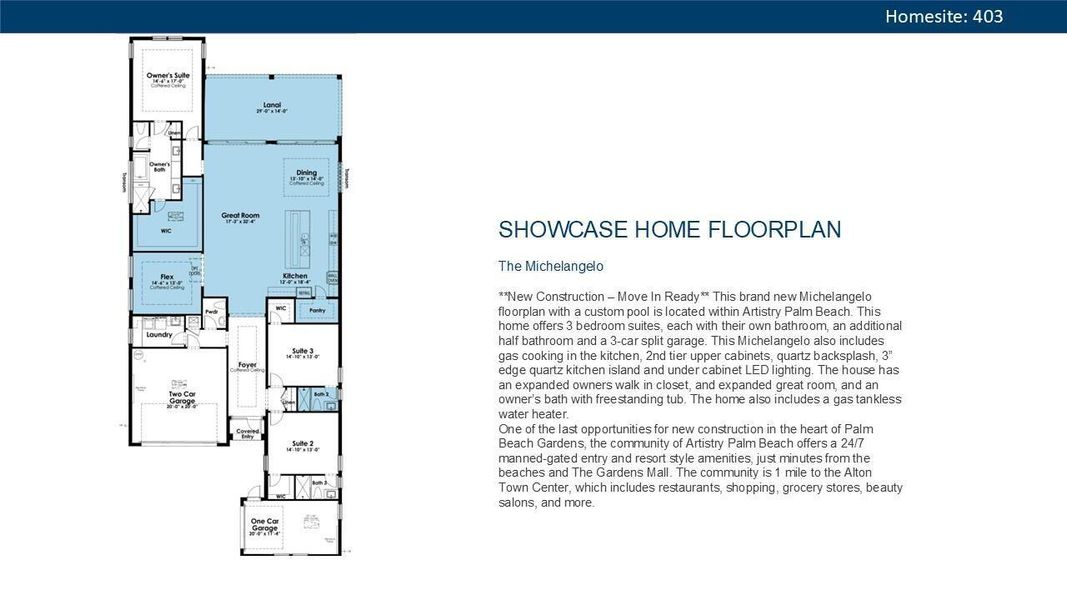 2D floor plan layout of this home in Artistry Palm Beach, Palm Beach Gardens, FL (Image 4).
