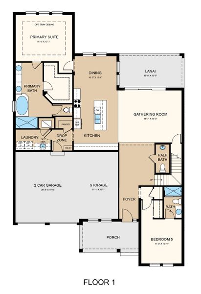 2D floor plan layout of this home in Harvest at Ovation, Winter Garden, FL (Image 2). 2D floor plan layout of this home in Harvest at Ovation, Winter Garden, FL (Image 2).