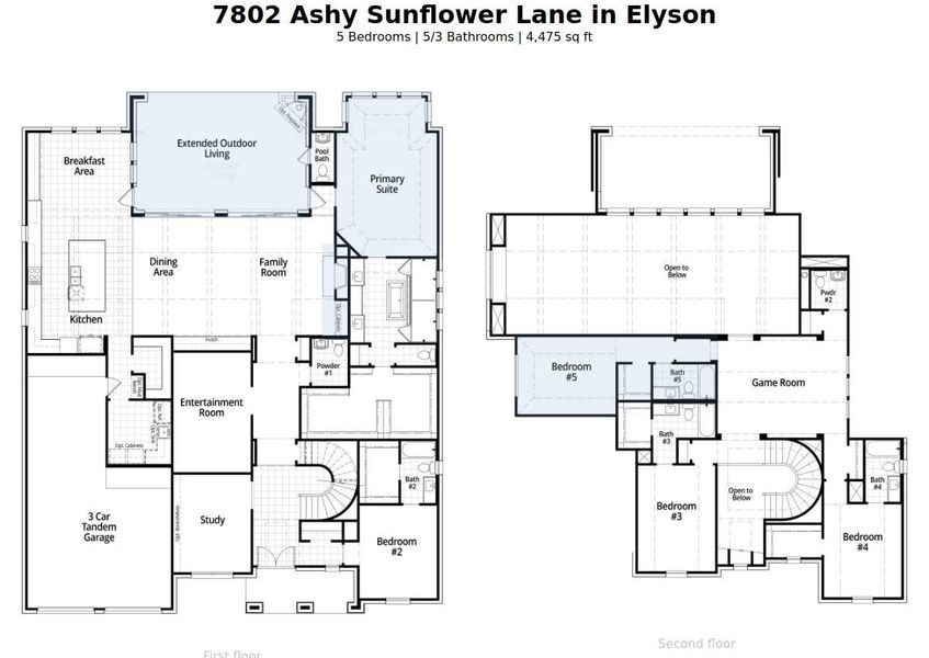 2D floor plan layout of this home in Elyson: 80ft. lots, Katy, TX (Image 3). 2D floor plan layout of this home in Elyson: 80ft. lots, Katy, TX (Image 3).